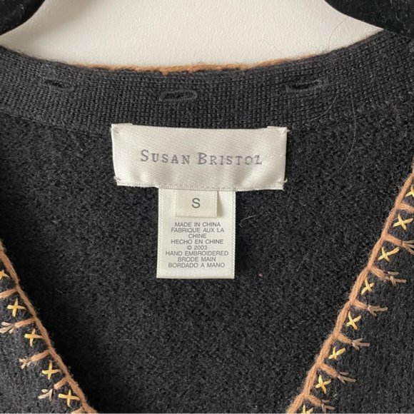Vintage Susan Bristol Wool Embroidered Vest Womens Small - Picture 7 of 7